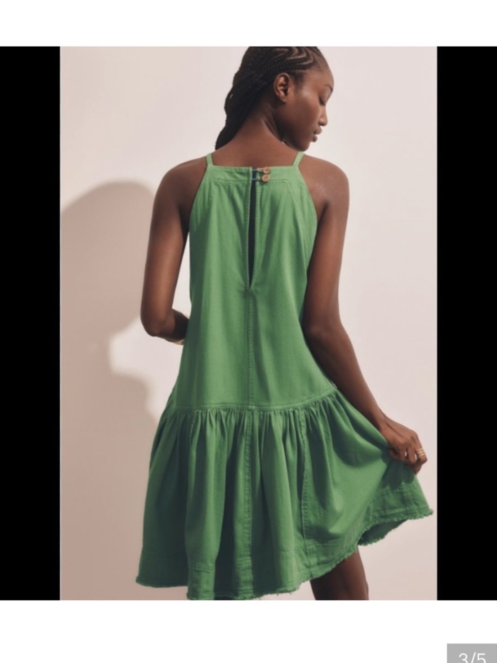 Pilcro Green Sleeveless Tiered Mini Dress
